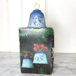 1980 Bing and Grondahl Porcelain Christmas Bell Jule After Denmark Box Vintage